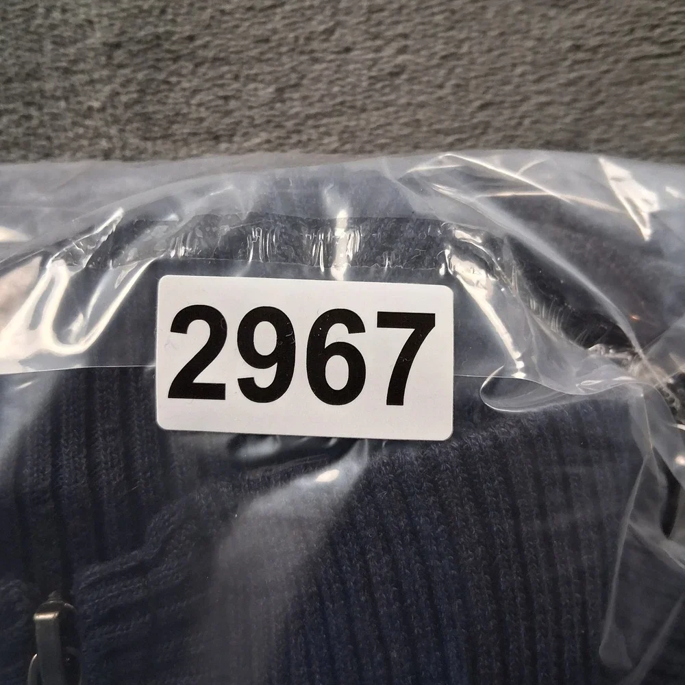 Chereskin Quarter Zip Sweater Mens XXL Navy Blue Textured Stripe Mock Neck